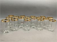 Gold Rimmed Clear Drinking Glasses