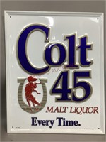 Colt 45 Malt Liquor Single Sided Tin Sign