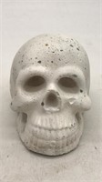 Concrete Skull Figure  - Painted White