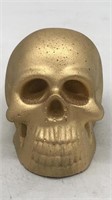 Concrete Skull Figure  - Painted Gold
