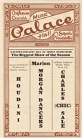 Houdini, Harry. Postcard-size program