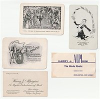 Five business cards of Harry J. Alpigini