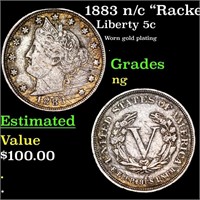 1883 n/c "Racketeer Nickel" Liberty Nickel 5c Grad