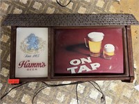 Hamms Lighted Beer Sign 31x21”