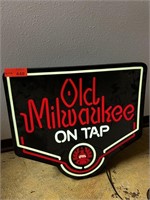 Old Milwaukee on Tap Lighted Sign 18x19