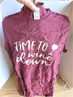 Time To Wine Down Tee Shirt Size M New