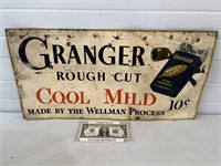 Painted tin Granger Pipe Tobacco advertising sign