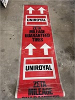 Roll of Uniroyal Zeta Tires advertising plastic