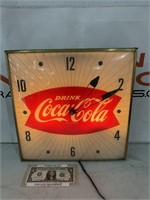 Coca Cola Pam lighted advertising clock working