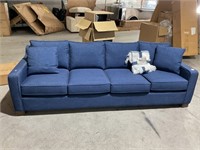 Dark Blue Couch with throw blanket
Couch is 102”