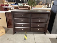 8 drawer wood dresser 
See photo for size