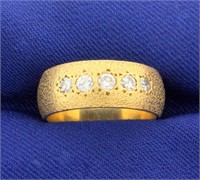 Unique Textured 1/2ct TW Diamond Band Ring in 14k