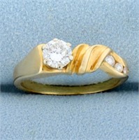 Modern Abstract Design Over 1/2ct TW Diamond Ring
