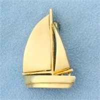 Sailboat Pin In 14K Yellow Gold