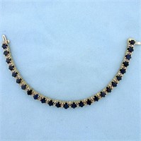 13ct Sapphire and Diamond Tennis Line Bracelet in