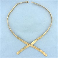 Designer Choker Necklace in 14K Yellow Gold