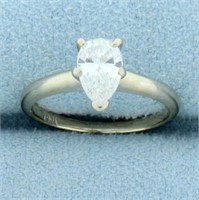 1ct Pear Diamond Solitaire Engagement Ring in 14K