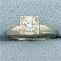 Vintage 1/2ct Diamond Solitaire Engagement Ring in