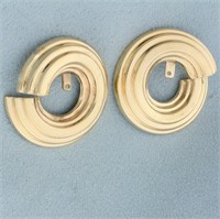 Hoop Stud Earring Enhancers in 14K Yellow Gold