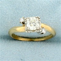 Antique 1/2ct Old European Cut Diamond Ring in 14K