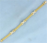 Italian Made Double Wheat Link Bracelet in 18K Yel
