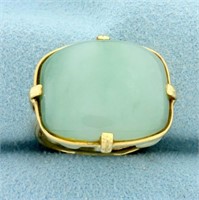 Large Natural Jade Statement Ring in 14k Yellow Go