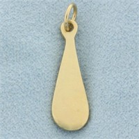 Teardrop Charm or Pendant in 14k Yellow Gold