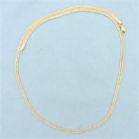 20 Inch Tri Color Reversible Herringbone Chain Nec