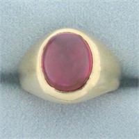 Lab Ruby Ring in 10k Yellow Gold
