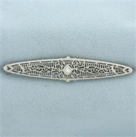 Antique Old European Cut Diamond Filigree Brooch P