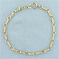 Vintage Watch Chain Link Bracelet in 14k Yellow Go