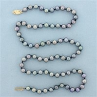 18 Inch Tahitian Pearl Necklace in 14k Yellow Gold