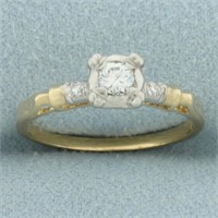 Antique Old European Diamond Engagement Ring in 14