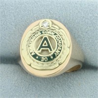 Antique Armstrong Cork Company Diamond Signet Ring