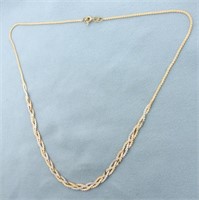 Italian Tri-Color Braided S-Link Necklace in 14k Y