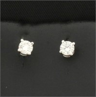 1/3ct Diamond Solitaire Stud Earrings in Platinum