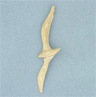 Diamond Cut Seabird Pendant in 14k Yellow Gold
