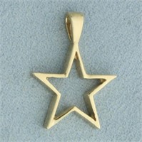 Star Cut Out Pendant In 14k Yellow Gold