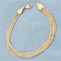 Herringbone Bracelet In 14k Yellow Gold