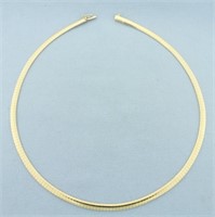Italian 16 Inch Omega Necklace in 14k Yellow Gold