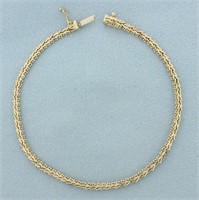 Fancy V Link Bracelet in 14k Yellow Gold