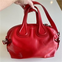 Givenchy Nightingale Small Red Waxy Leather Satche