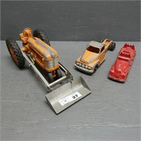 Hubley Kiddie Toy Metal Tractor & Truck