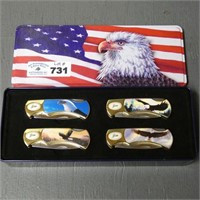 Set of Four Patriotic Eagle Collectible Knives