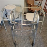 2 Potty Chairs (one missing bucket), Commode