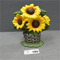 Cast Iron Sunflower Door Stop