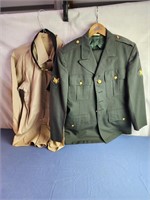 Green Us Army jacket pants shirt and belt uniform