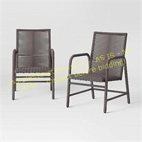 Granby 2pk Padded Wicker Patio Chairs, Brown