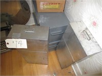 assortment of metal file boxes