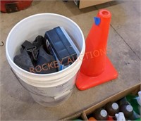 Traffic cone and bucket lot